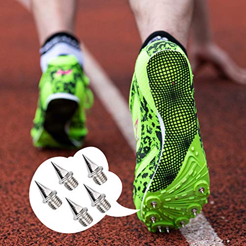 WESTRONG Track Spikes 1/4 Inch Pyramid Shoe Spikes Replacements Track and Cross Country Spikes Stainless Steel Shoe Spikes Replacement with 1 Pcs Spike Wrench (110Pieces)