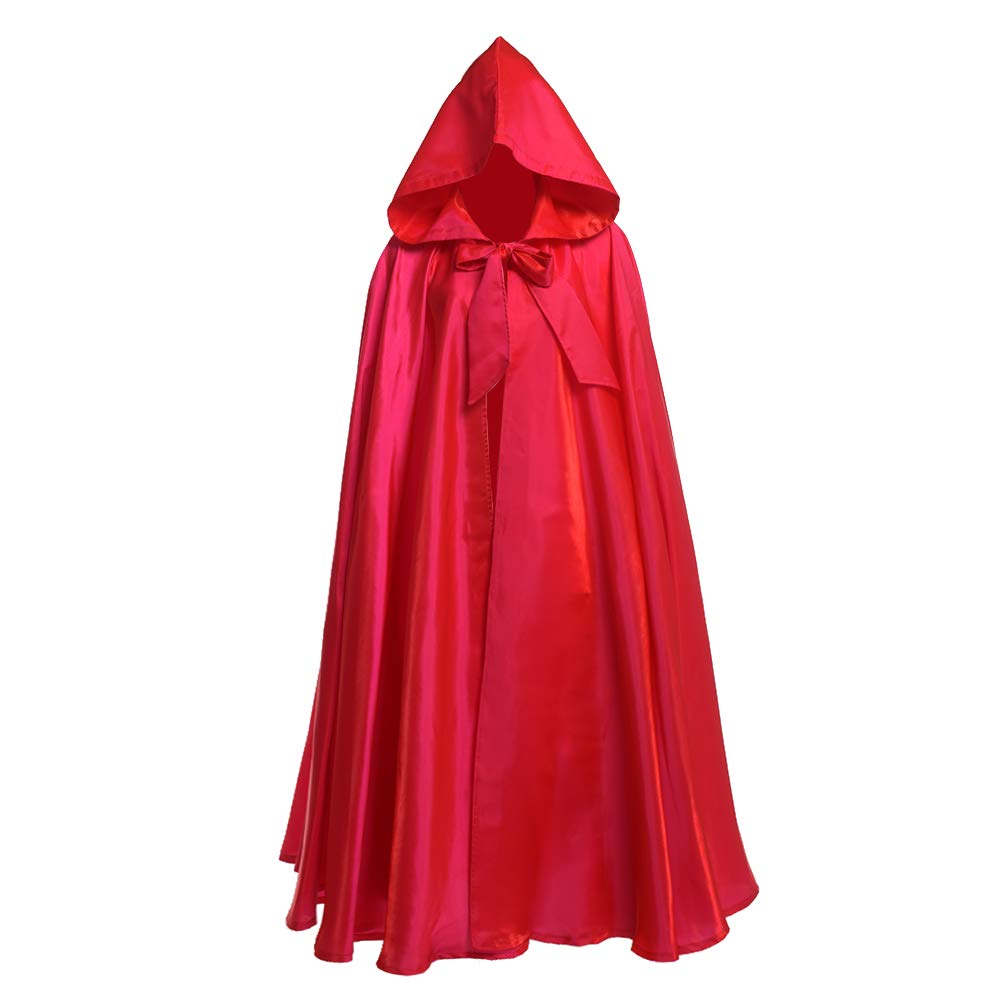 GRACEART Medieval Unisex Hooded Cosplay Robe Cloak Costume Cape (Rose red)