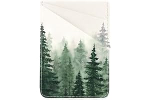 uCOLOR Phone Card Holder PU Leather Wallet Pocket Credit Card ID Case Pouch 3M Adhesive Sticker on iPhone Samsung Galaxy Android Smartphones (Forest)