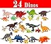 24 Most-Realistic Looking Dinosaur Toys - 12 Jumbo Plus 12 Small Toy Dinosaur Plastic Figures for Kids - Dinosaurs Gifts for Boys and Girls with Gift Box and a Large Storage Bag Bonus