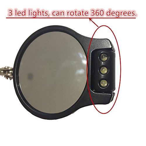 Telescopic inspection mirror, round lens can be rotated 360 degrees / 3 LED lights can also be rotated 360 degrees, freely adjust the direction of the LED lights, convenient and flexible viewing. - Thumbnail 3