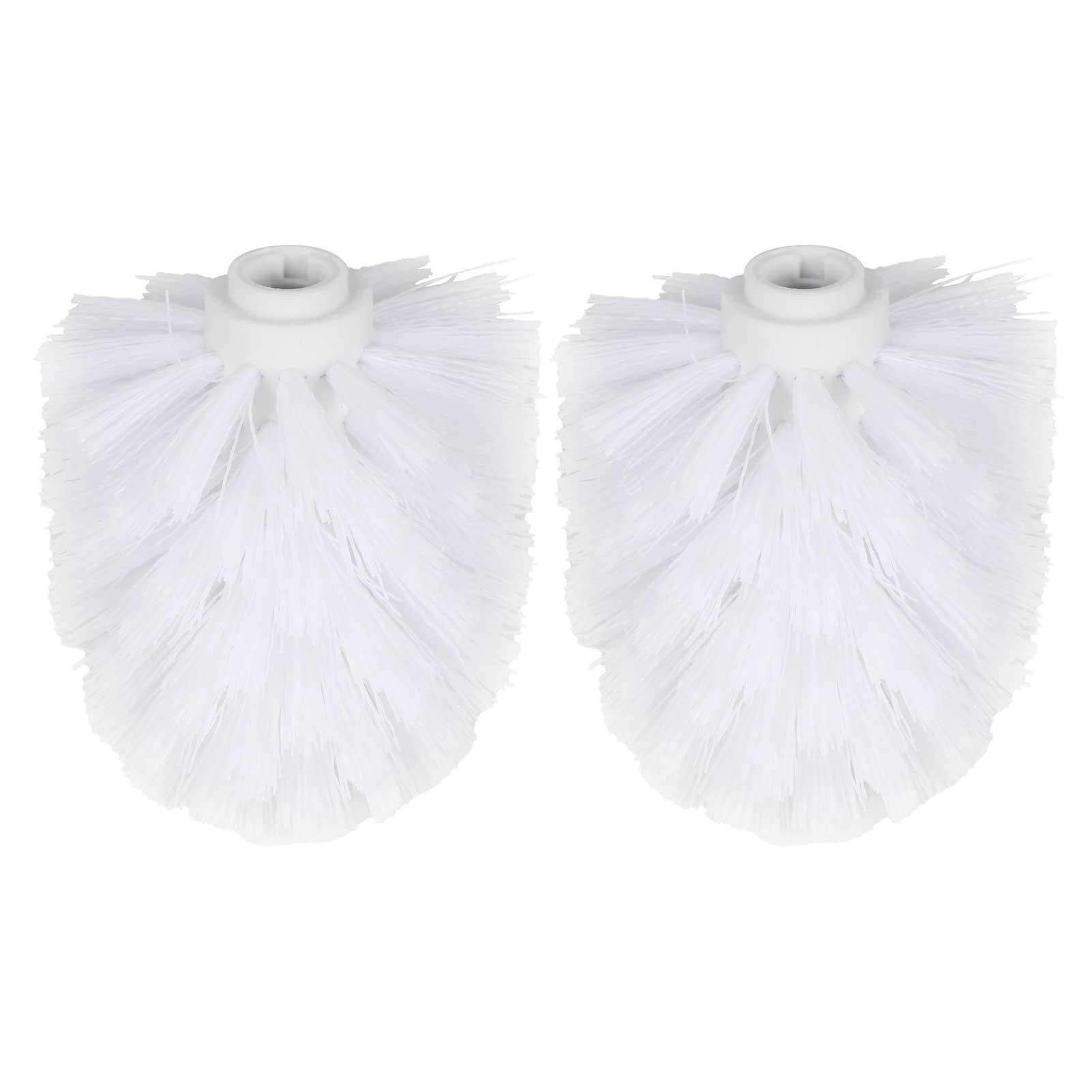 2Pcs Replacement Toilet Brush Head,Durable Round Toilet Cleaning Brushes Head,Plastic Universal Toilet Brush Head Bathroom Accessory,Suitable for Brush rods with a Diameter of 12mm(White)