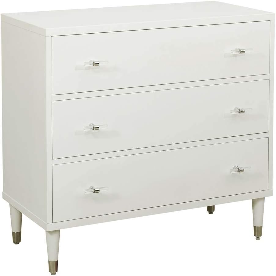Pulaski Modern White Three Drawer chest,