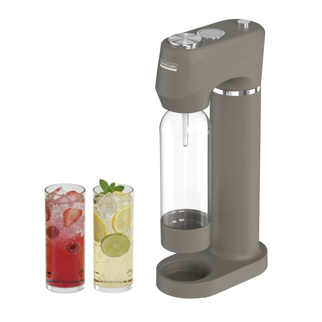 Photo 1 of *UNTESTED*
Home Sparkling Water Soda Maker with 2 BPA-Free Bottles (1L + 0.5L) - Carbonated Water Seltzer Fizzy Drink Machine, Compatible with Screw-In 60L CO2 Carbonator (Not Included), Gray