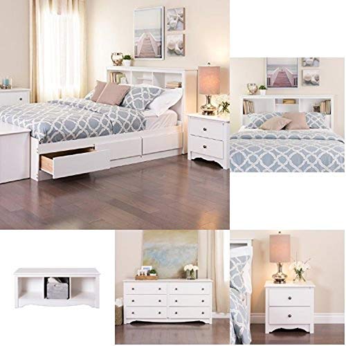 Prepac-Monterey-5-piece-Queen-Bedroom-Set-White Prepac Monterey 5-piece Queen Bedroom Set - White