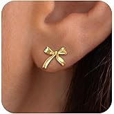 Bow Earrings for Women Trendy Dainty Cute Ribbon Earrings Gold Silver Small Bow Stud Tie Earrings for Women Jewelry Gifts Trendy