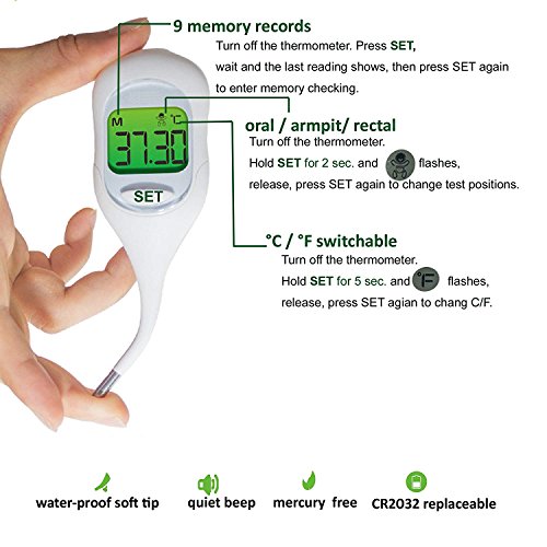 Basal Thermometer and 50 Ovulation (LH) Test Strips for TTC Women to
