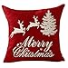 Happy winter snowflake let it snow Christmas pine tree merry Christmas gift Throw Pillow Cover Cushion Case Cotton Linen Material Decorative 18X18Inches