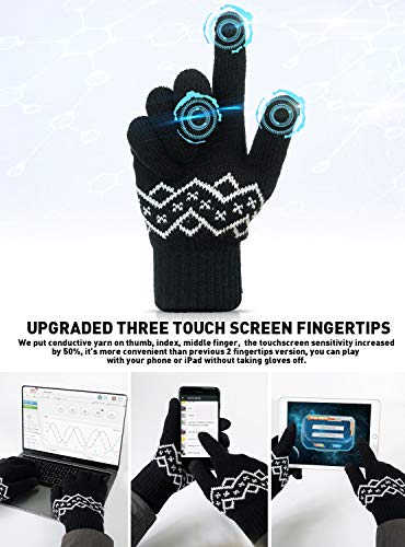 TRENDOUX Handschuhe Herren Touchscreen, Winterhandschuhe Damen Unisex - Wolle Gefüttert - Weich Verdickt Dehnbares… – Bild 3