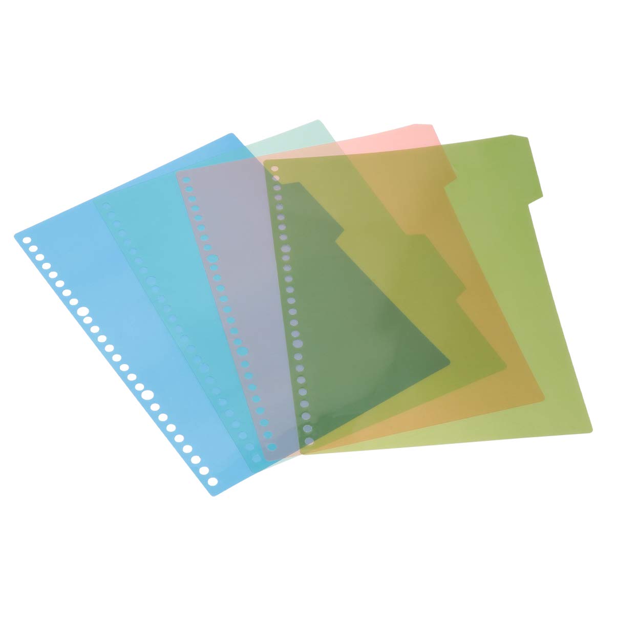 NUOBESTY Binder Dividers, B5 Plastic Dividers, 40pcs, 2-Hole, Assorted Colors