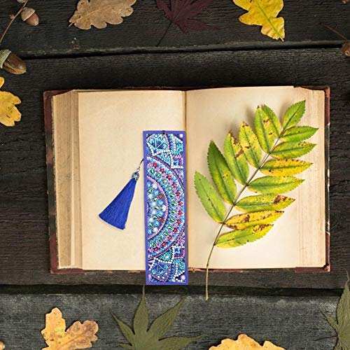 DIY Beaded Bookmarks with 5D Diamond Painting Christmas Gifts Special Shaped Diamond Painting Leather Bookmark Tassel Book Marks Gift for Mosaic Making Art Craft for Kids Adults Beginner