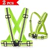 SANTOO 2 stuks reflecterend vest, 360° veiligheidsvest, motorfiets, veiligheidsvest, reflecterend vest, elastisch…