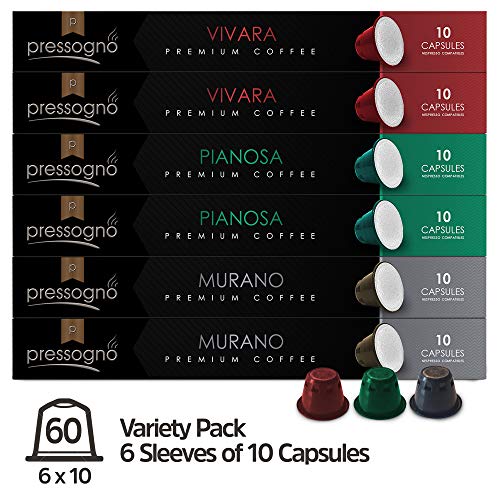 60 Pack NESPRESSO Compatible (OriginalLine) Coffee Capsules (Variety Pack)