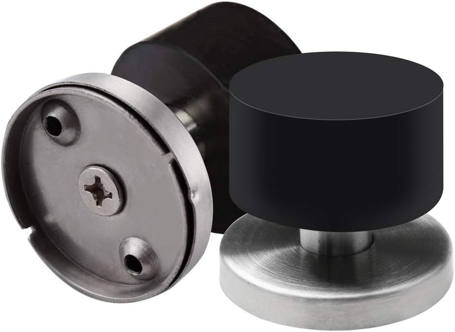 nuoshen 2 pcs Stainless Steel Door Stop with Sound Dampening Bumper Top