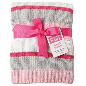 Amazon.com : Hudson Baby Striped Chenille Blanket ...