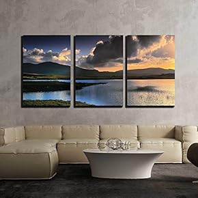 3 Piece Canvas Wall Art - The Isle of Skye in Scotland, Great Britain UK - Modern Home Art Stretched and Framed Ready to Hang - 16"x24"x3 Panels