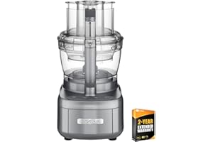 Cuisinart FP-11GMP1 Elemental 11 Cup Food Processor, Gunmetal Bundle with 2 YR CPS Enhanced Protection Pack