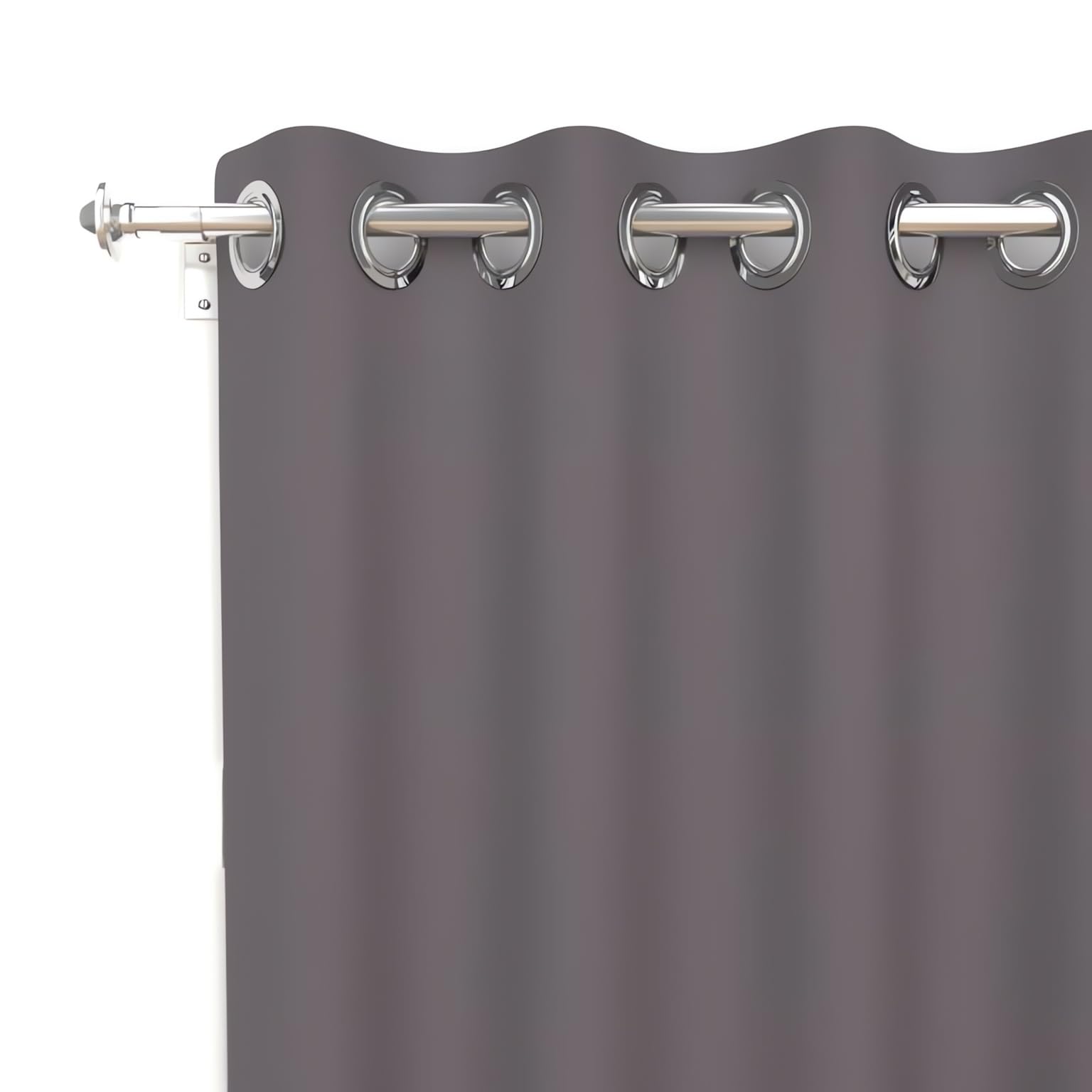 Soleil d 'Ocre Alix Curtain with Eyelets Polyester 140 x 180 cm, polyester, anthracite, 240x140 cm