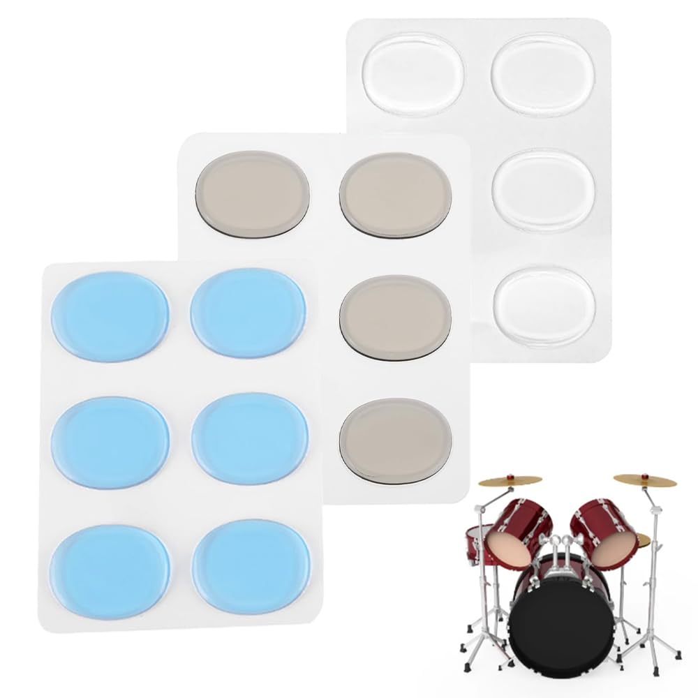 18 PCS Moon Gel for Drums Soft Drum Dampener Gels Sticky Silicone Gel Mute Pads Drum Sound Dampening Muffler Pads for Drums Cymbals Tone Control