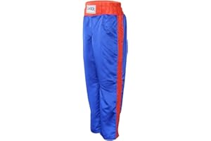 Amber Fight Gear Nylon/Satin Kickboxing Pants Featuring 3" Boxing Style Waistband and Drawstring, and Durability