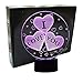 3D Illusion Night Light,USB 7 Colors Change Touch Table Desk Bedroom LED Lamp for Girls Lover's Gift & Home Decoration (I Love You)