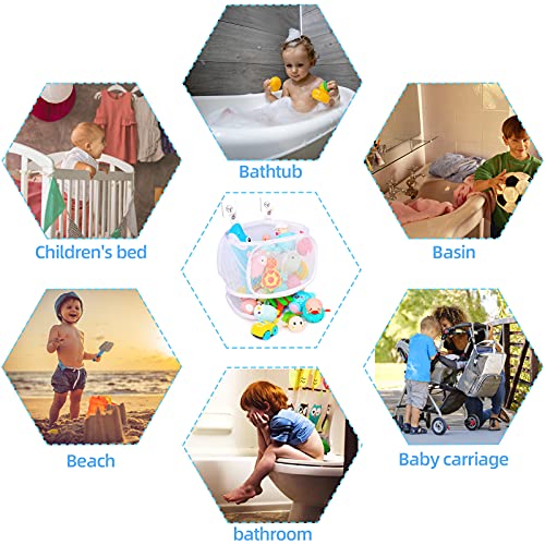 Bath Toy Organizer with Fixed Opening, Standing Bath Toy Holder, 4