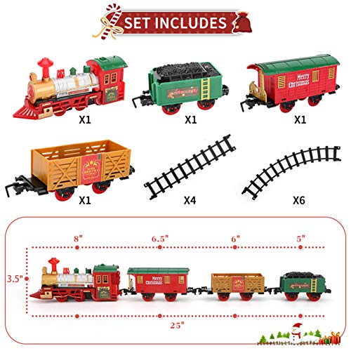 Lucky Doug Electric Train Toys Set Around Tree for Kids, Christmas