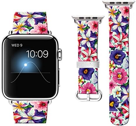 Compatible with Apple Watch Band 44mm 2018, Watchbands for iWatch 42mm, Leather Bands Compatible with Apple Watch 42mm Nike+ Series 4/3/2/1 Sports Edition Morning Glory