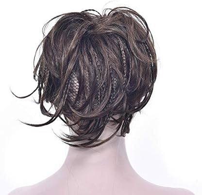 Flower Bud Wig Short Messy Curly Hair Bun Extension Bun Ponytail