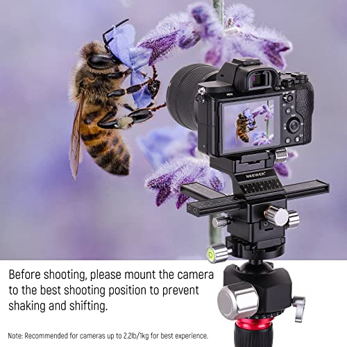 NEEWER 4-Way Macro Focusing Rail with Quick Release Plate for Arca Type, 1/4 Inch Thread for Macro Photography & Close-up Photography, Compatible with Canon Nikon Fujifilm Sony DSLR Mirrorless Camera
