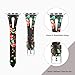 Secbolt Leather Bands Compatible with Apple Watch Band 42mm 44mm iwatch Series 6 5 4 3 2 1 SE, Slim Strap with Breathable Hole Replacement Wristband Women, Black/Red Floral
