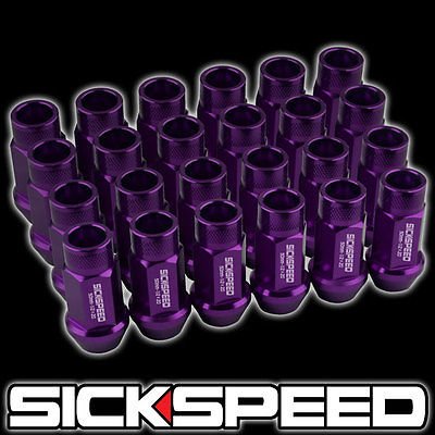 Click Here to See More Images 24 Purple 50Mm Aluminum Extended Tuner Lug Nuts Lugs For Wheels/Rims 12X1.5 L18 for Toyota 4Runner