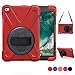 iPad Mini 4 Shockpoof Case, TSQ Full Body Three Layer Hybrid Defender Bumper Protective Case With 360 Degree Swivel Stand, Hand Grip & Shoulder Strap For Apple iPad Mini 4 Cover Skin Kids Boy Girl Red