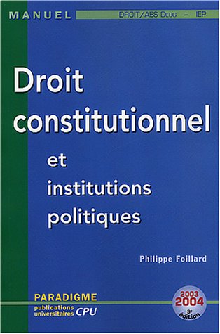 Droit constitutionnel et institutions politiques