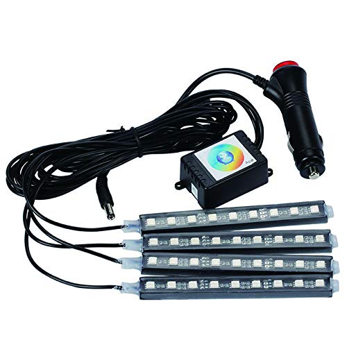 Car Interior Light, SIZZLEAUTO LED Strip Lights 4PCS 36 LED Bluetooth App Control Muti Color Underdash Lighting Kit Atmosphere Decoration RGB Lamp With Sound Active for iPhone Android Smart Phone - Thumbnail 3