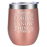 I Drink and I Know Things - Tyrion Lannister Inspired Merchandise - Funny GOT Fans Birthday, Christmas Wine Gifts for Women Friends, Wife, Mom, Daughter, Sister, Coworker, Boss - LEADO Wine Tumbler