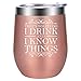 That's What I Do, I Drink and I Know Things - GOT House Lannister Inspired Merchandise Gift - Funny Birthday, Mother’s Day Gifts Idea for Women - LEADO 12oz Insulated Stemless Wine Tumbler