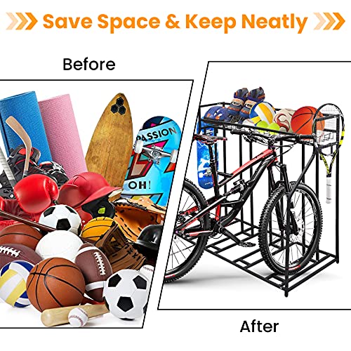 sanheshun Garage Bike Rack, 4 Bicycle Organizer Bike Floor Stand for