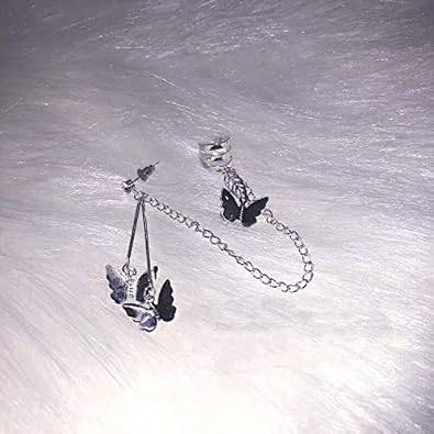 Chain Earrings Butterfly Tassels Ear Cuffs Cupid Angle Heart Tassel Ear Crawler Earring Climber Multi Layered Studs Cuffs Ear Wrap Pin Vine Charm Clip On Jewelry
