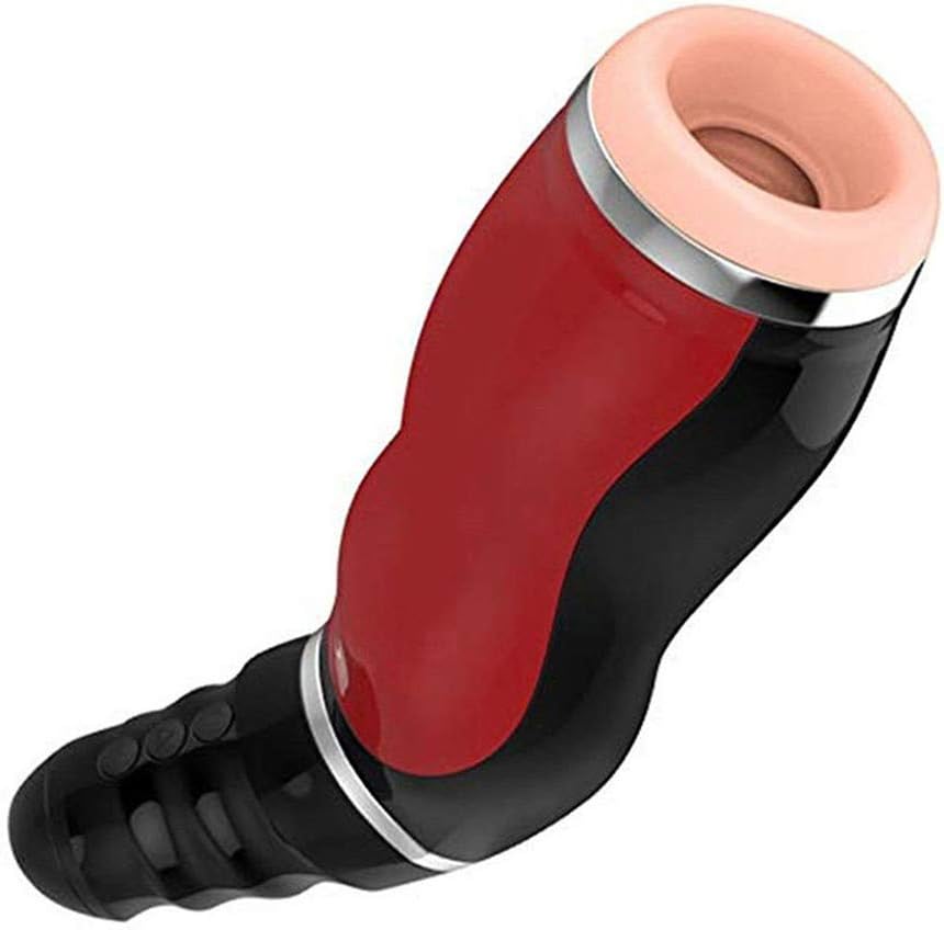 Men's 4D Adult Handheld USB Charging 10 Vibration Mode Powerful Handheld Men's Suction Cup 400 Times/min Heating, Sucking Male Toys That Stimulate self-Pleasure Black