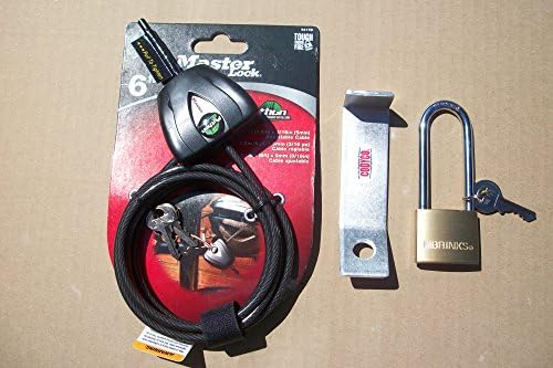 CodyCo Security Cooler Bracket Made to Fit RTIC with Master Python Cable Lock & Brass Padlock