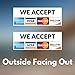 Novosta Credit Card Vinyl Sticker Decal (Landscape) - 2 Pack - We Accept - Visa, MasterCard, Amex and Discover - 8