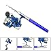 MultiOutools 38 Inches Pocket Pen Rod Set,Mini Fishing Rod and Reel Combos,Portable Travel Fishing Gear in A Box,Good Gift for Birthday,Festival,Christmas (Blue)