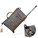 Kattee Luggage Rolling Duffel Bag Leather Trim Canvas Wheeled Carry-on Travel Bag 50L (Dark Gray)