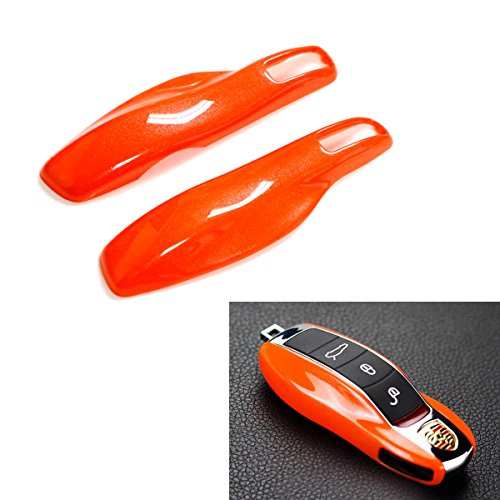 iJDMTOY (1) Exact Fit Gloss Metallic Orange Smart Remote Key Fob Shell For Porsche Cayenne Panamera Macan 911, etc