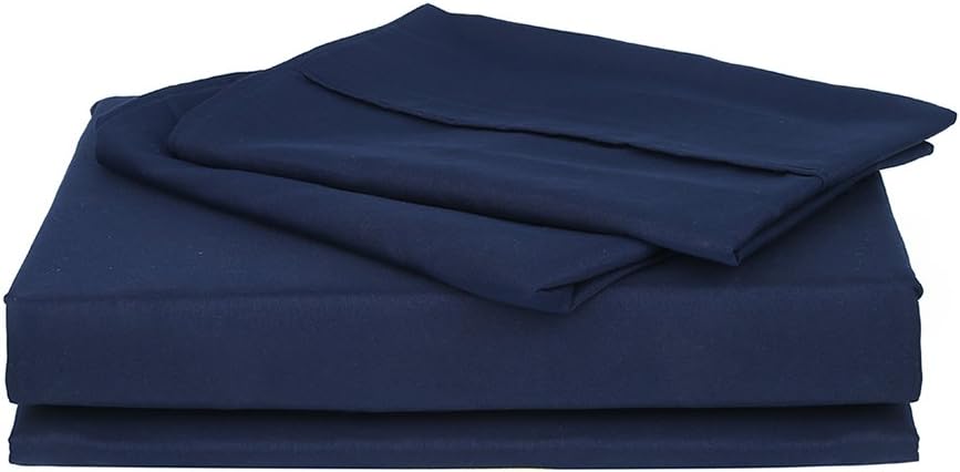 Shimmerly Super Soft Queen Size Bed Sheet Set - Microfiber 1800 Thread Count - Wrinkle, Fade, Stain Resistant - Hypoallergenic - 4 Pieces (Queen, Navy)