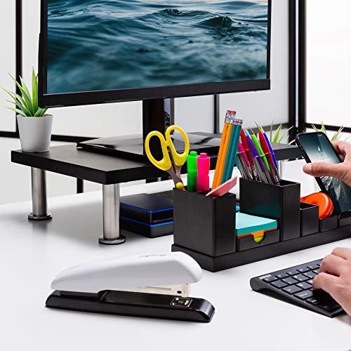 The Office Oasis Computer Monitor Stand, Solid Bamboo Support 100lbs