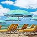 Blissun 7.2' Portable Beach Umbrella with Sand Anchor, Tilt Pole, Carry Bag, Air Vent (Orange Stripe)