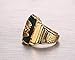 VNOX Stainless Steel Green Rhinestone 1973 Walton Tigers Signet Ring for Men,18K Gold Plated Size 7