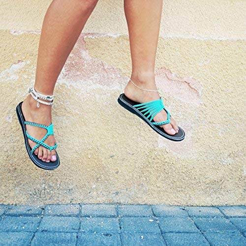 Flat Sandal Turquoise Sandals Amazon Plaka Oceanside Flat Summer